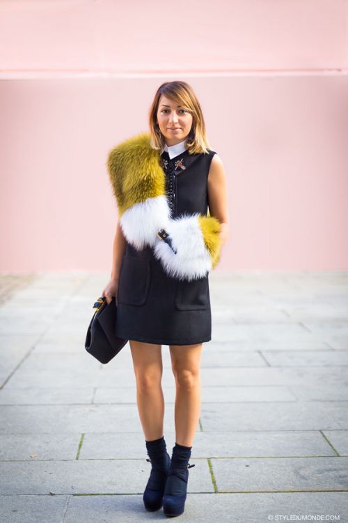 从平凡到惊艳,名媛大咖造型都靠这条皮草围脖!