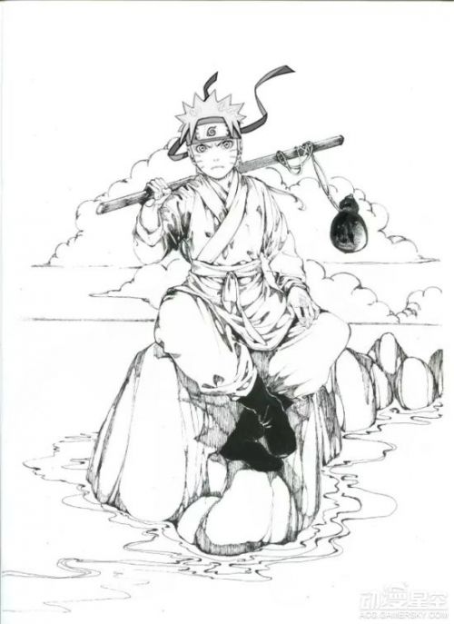 《火影忍者》角色遇上中国古风 鸣人帅呆雏田温婉