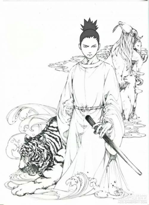 《火影忍者》角色遇上中国古风 鸣人帅呆雏田温婉
