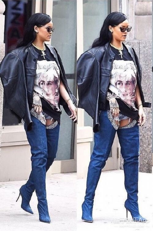 这条KK穿的“开裆裤”太酷,除了RIRI联名设计款外还能有谁这么大胆!