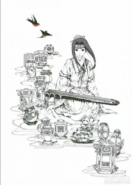 《火影忍者》角色遇上中国古风 鸣人帅呆雏田温婉