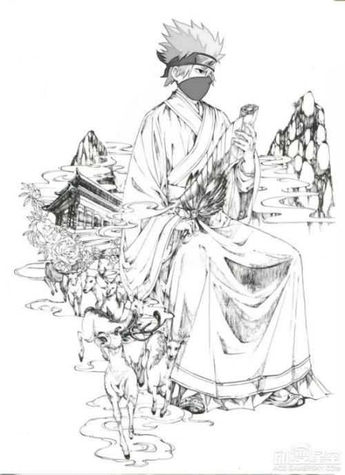 《火影忍者》角色遇上中国古风 鸣人帅呆雏田温婉