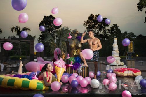 熊黛林把婚纱照拍成恋爱电影 黑色反骨自带女王范儿