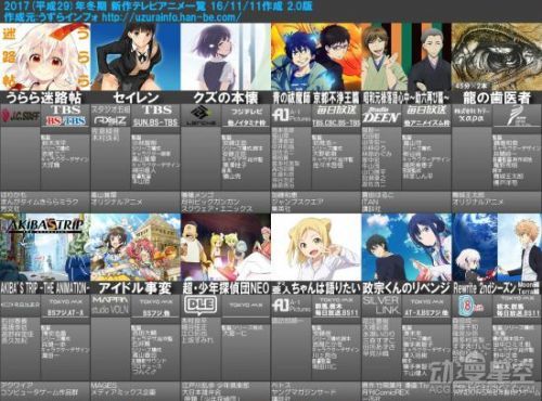 2017年1月新番表第二版 女神阿库娅爆笑来袭