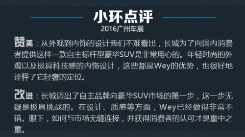 自主轻奢第一步 广州车展Wey品牌新车图解