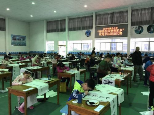 嵊州市城北小学举行“书写经典,笔墨飘香”写字调研活动