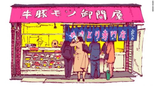 澳大利亚艺术家在咖啡杯上绘制日本东京街景